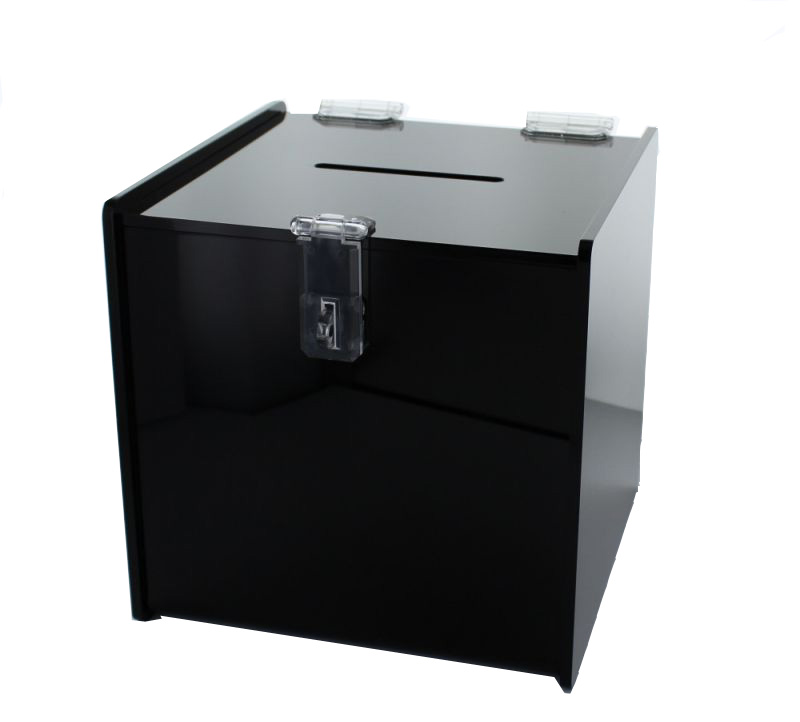 Black Deluxe Acrylic Ballot Box - 12" x 12" x 12" - Buy Acrylic
