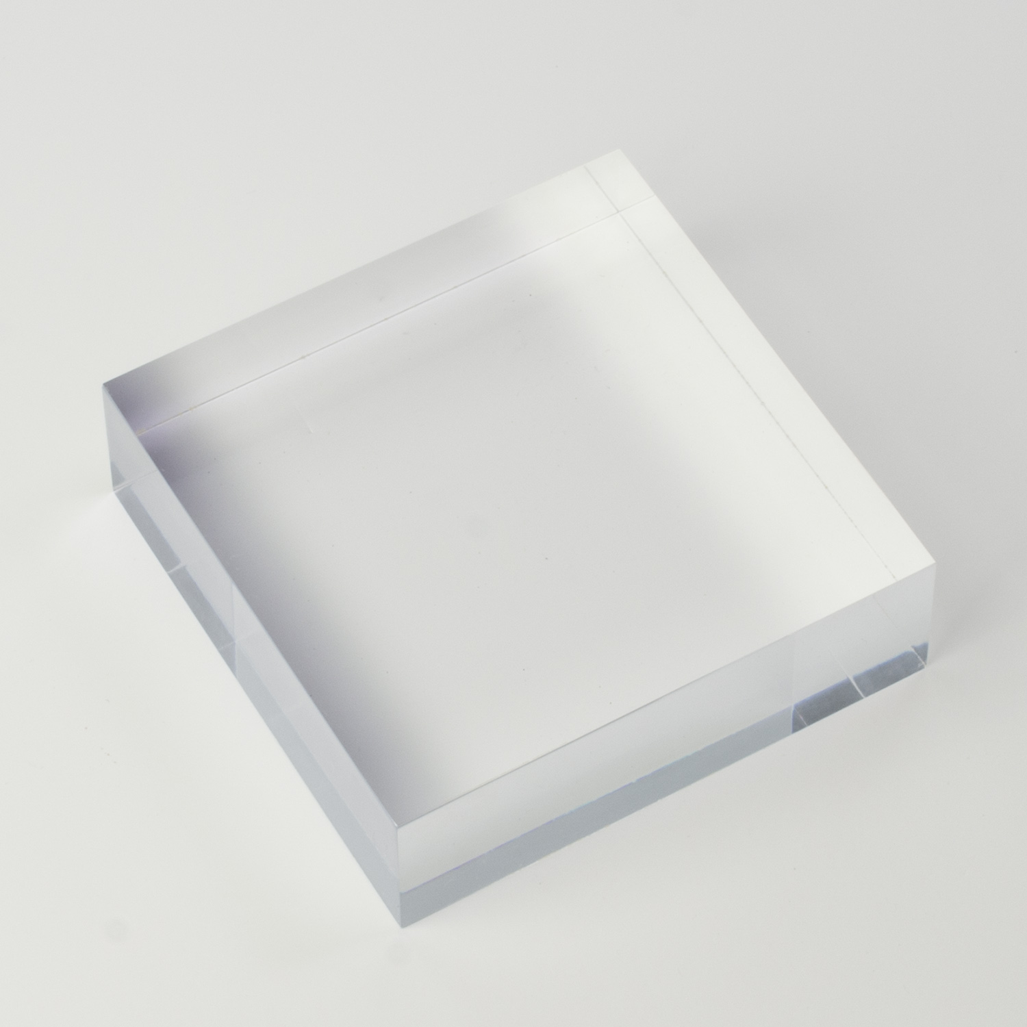 Solid Clear Acrylic Block 4" x 4" x 1.5" Thick Buy Acrylic Displays