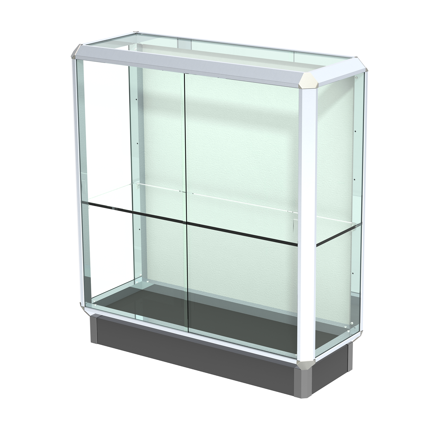 ChromeFinished Aluminum Frame Free Standing Counter Display Case with Single Shelf Buy