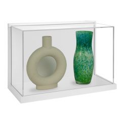 17.5 x 12 Wall Display Case with Lift Off Acrylic Top - White