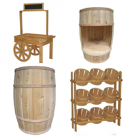Wood Barrels And Displays