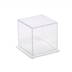 Acrylic Display Box 4" x 4" x 4" with White Base