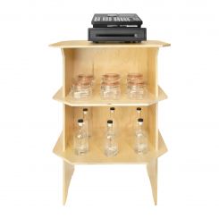 Portable Wooden Counter with 2 Inner Shelves, 26”W x 38”H, Collapsible