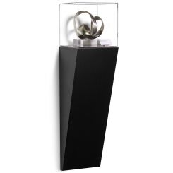 Black Laminate Wall Wedge Pedestal Display Case