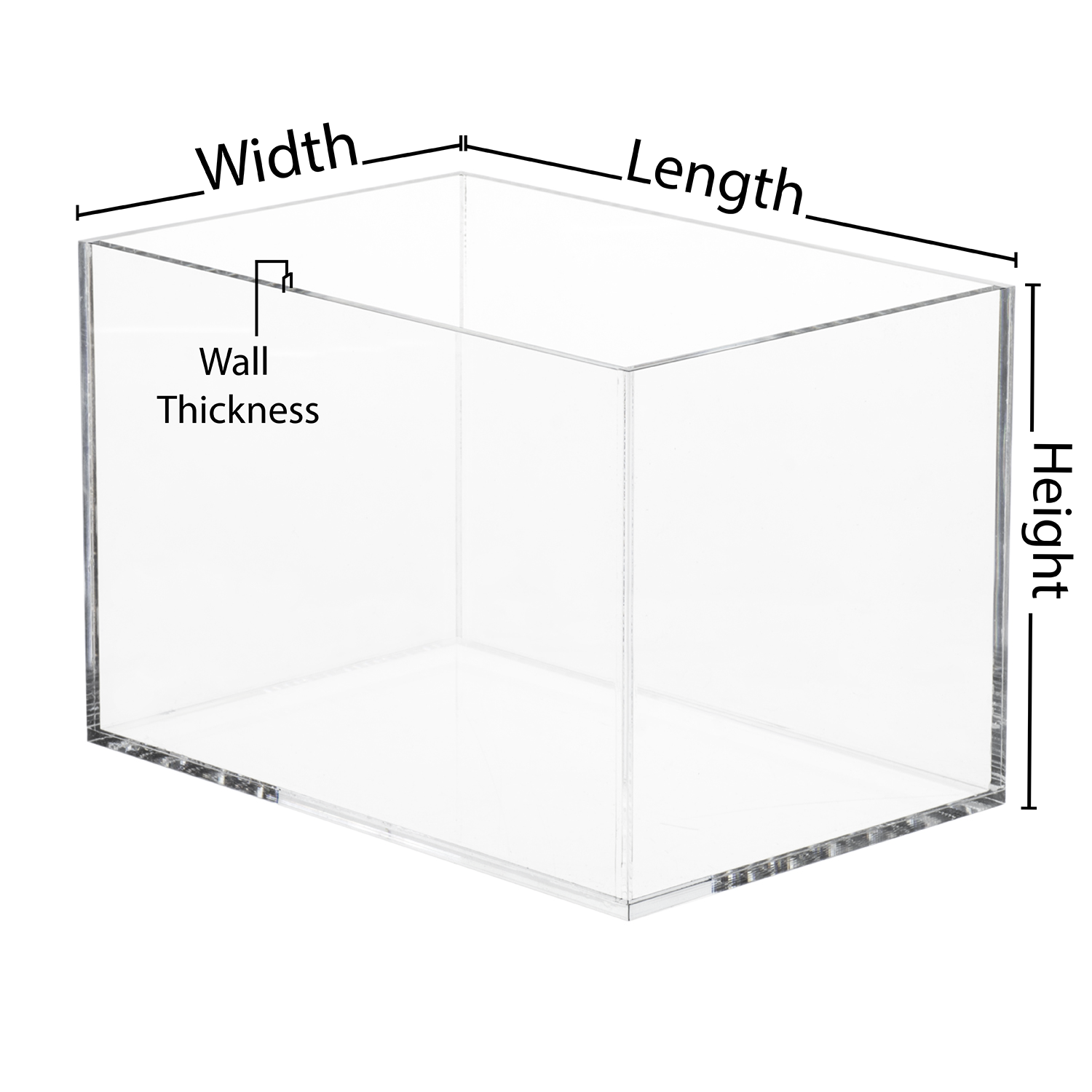 5 Sided Clear Acrylic Box Custom Size Buy Acrylic Displays Shop