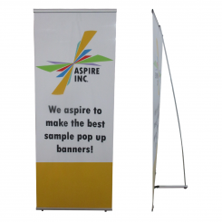 31.5"W Display Banner with L Frame Single Sided Custom Print