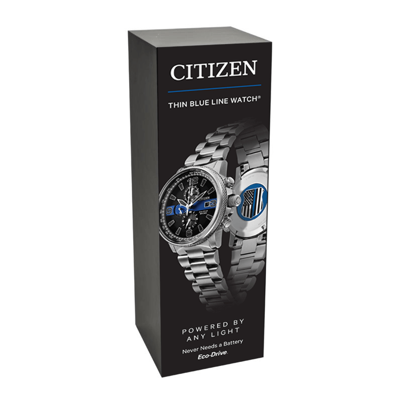 Citizen watches branded black acrylic display pedestal