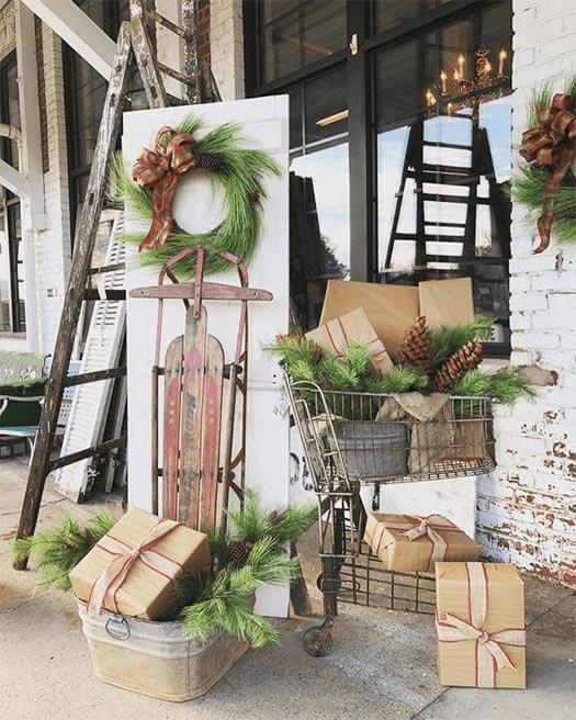 holiday retail display winter outdoors