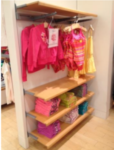 Spring retail clothing rack example