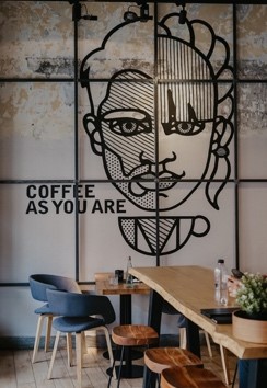 multi panel wall art coffee shop