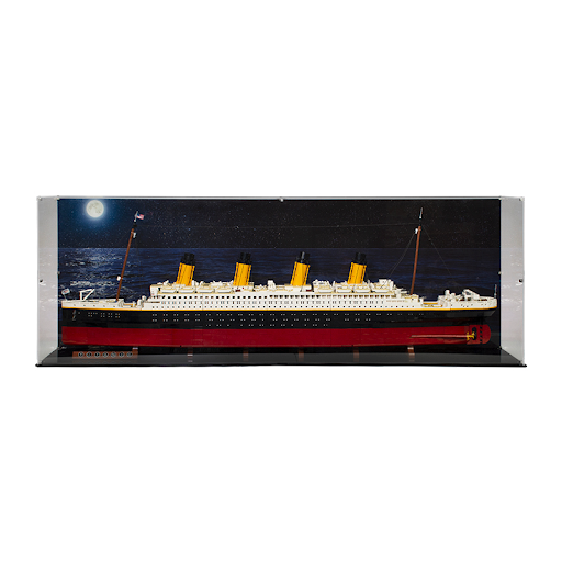 Encasing a LEGO Titanic in an acrylic display case is one of many LEGO display ideas