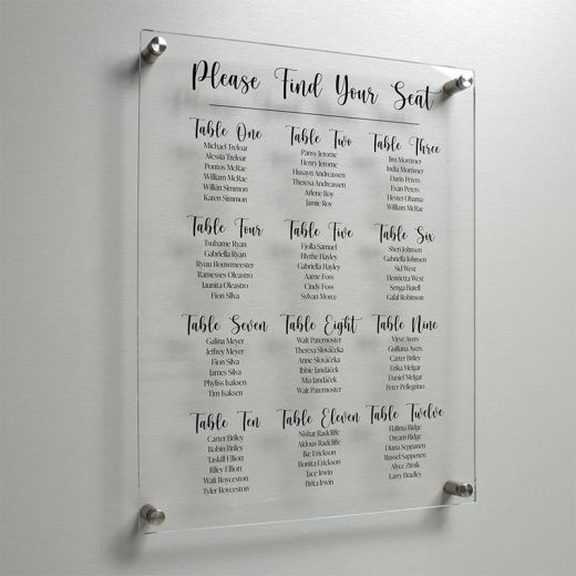 Wedding table plan sign 