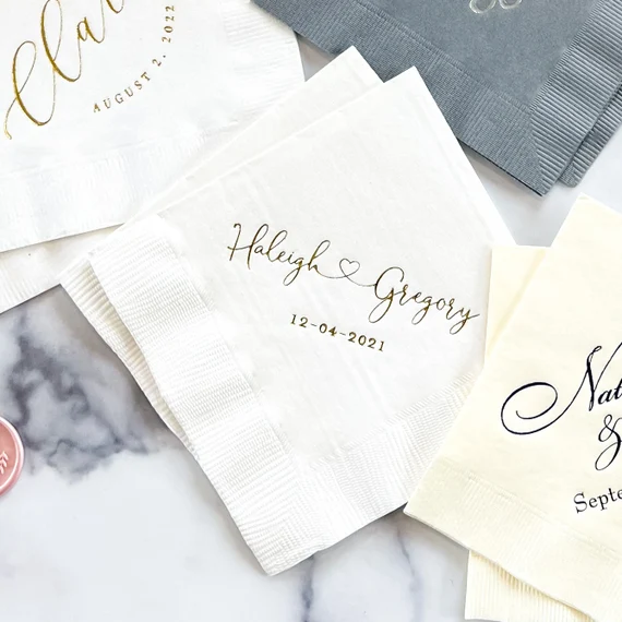 Monogrammed wedding napkins