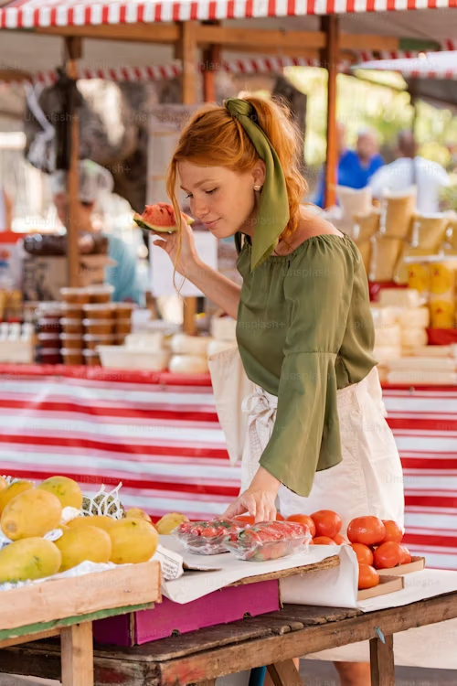 Yummy free samples at farmers market