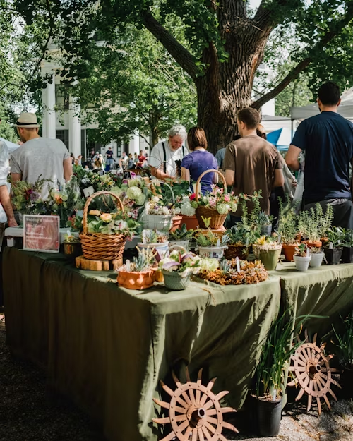 Easy-to-navigate tables at the farmers market