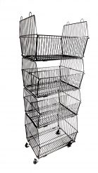 Black Knockdown Stacking Baskets- Set of 4