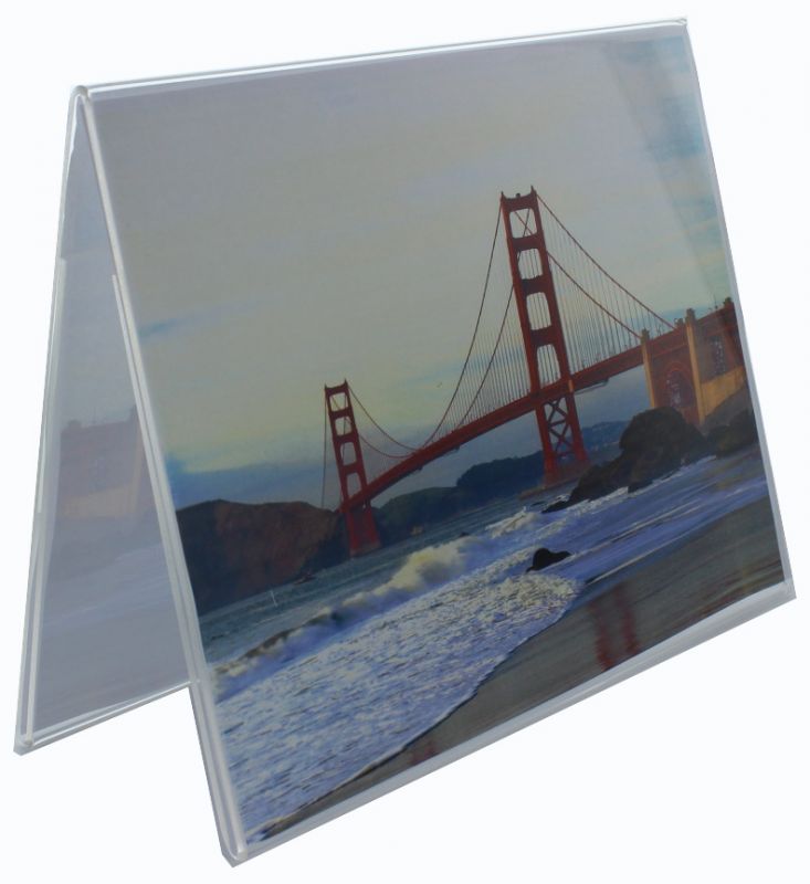 Sign holder, crystal clear, A4 | SIGEL Sigel TA130 Sign Holder, Tent-Form, for 240x90 mm, Double-Sided Pr