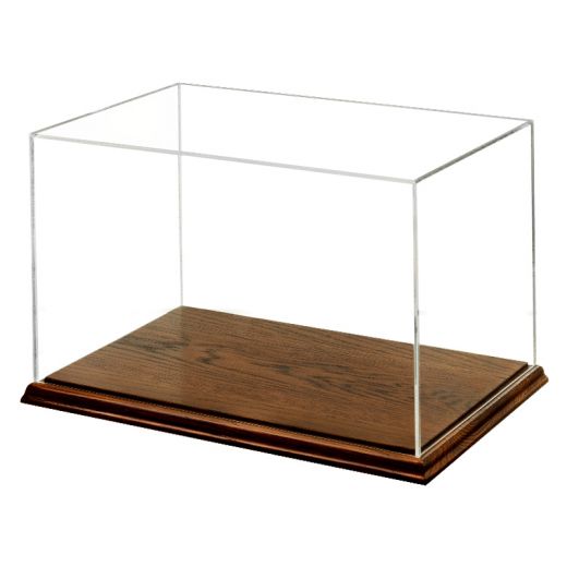 Acrylic Display Box 8"H x 8"W x 12"L with Solid Hardwood Base