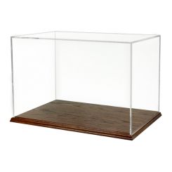 Acrylic Display Box 12"H x 12"W x 18"L  with Solid Hardwood Base