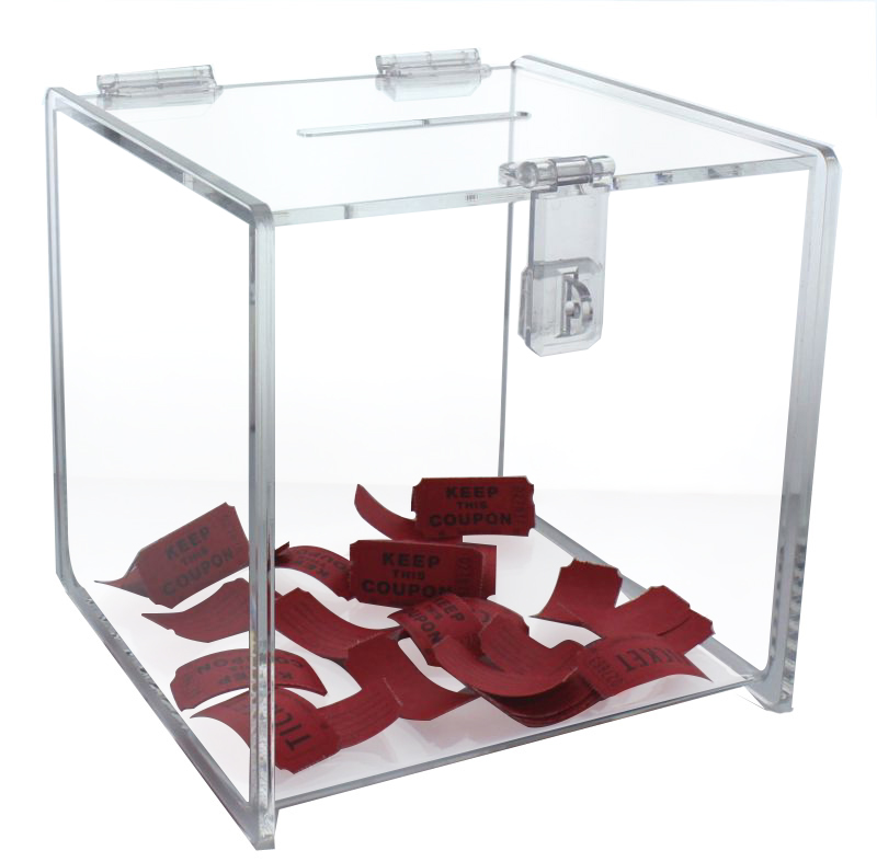 Deluxe Acrylic Ballot Box 8" x 8" x 8" Plexiglass shopPOPdisplays