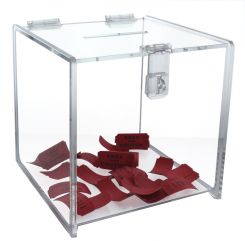 Deluxe Acrylic Ballot Box - 8" x 8" x 8"