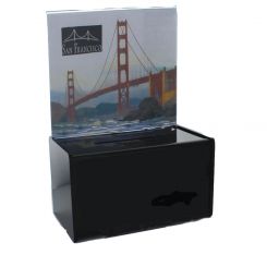 Black Jumbo Acrylic Ballot Box - 11" x 8" x 8" with 11" x 8.5" Header