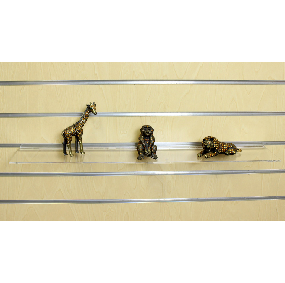 Clear Slatwall Shelf 24" x 4" shopPOPdisplays