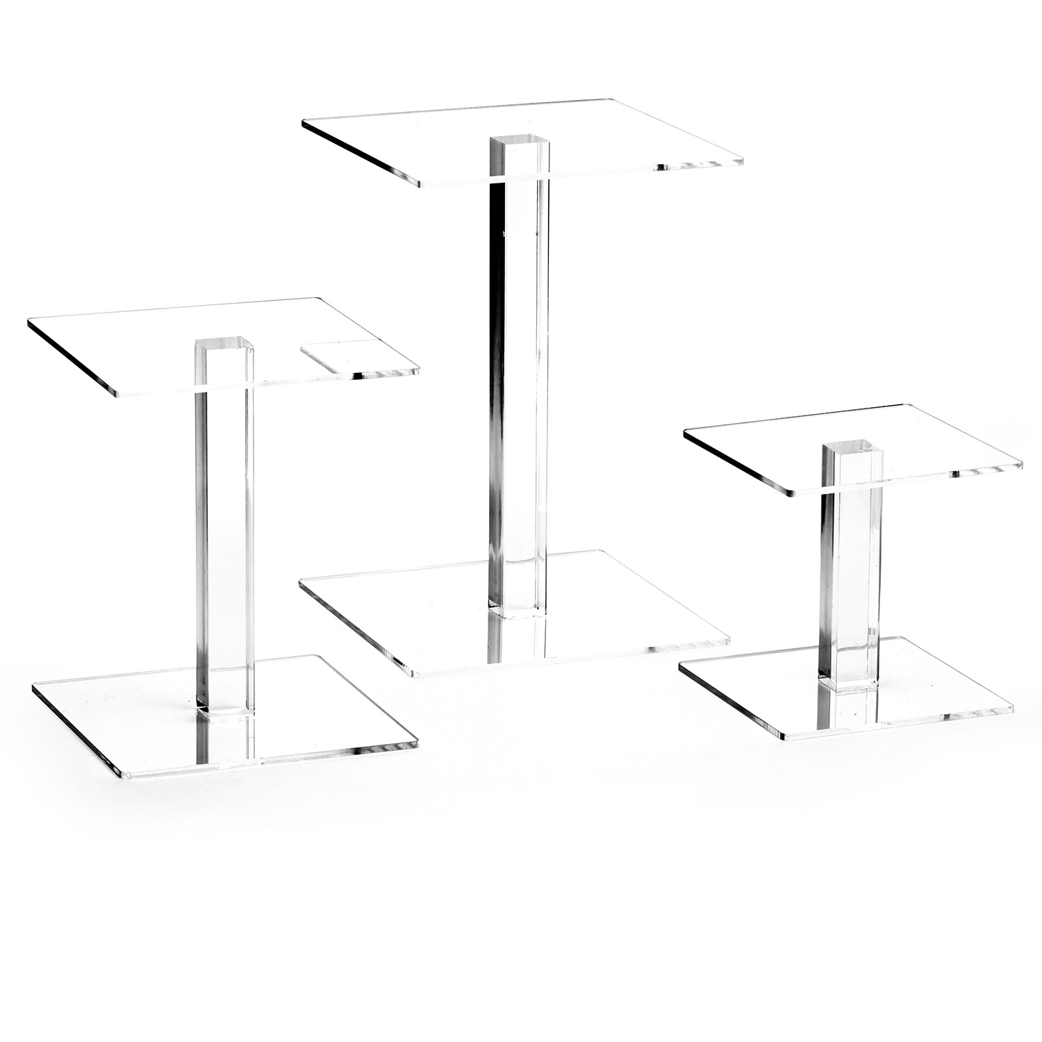 Plastic Risers Display Stand Pedestal 3" X 3" X 3" ~3 Clear Acrylic 