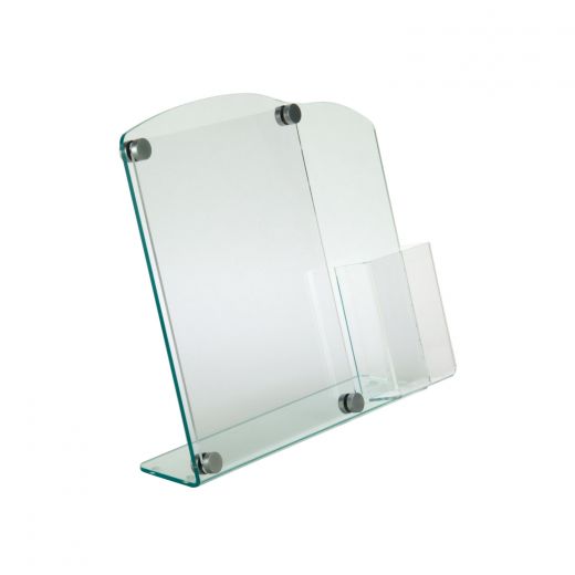 8 5x11 green edge acrylic sign holder w tri fold pocket buy