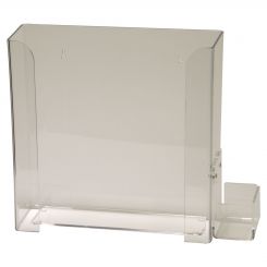 Acrylic Double Pocket Glove Box Holder w/Hand Sanitizer Holder