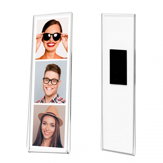 Clear Acrylic Magnetic Photo Frames Double-Sided 2x6 Picture Display Stand 