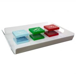 Large White Acrylic Serving Tray