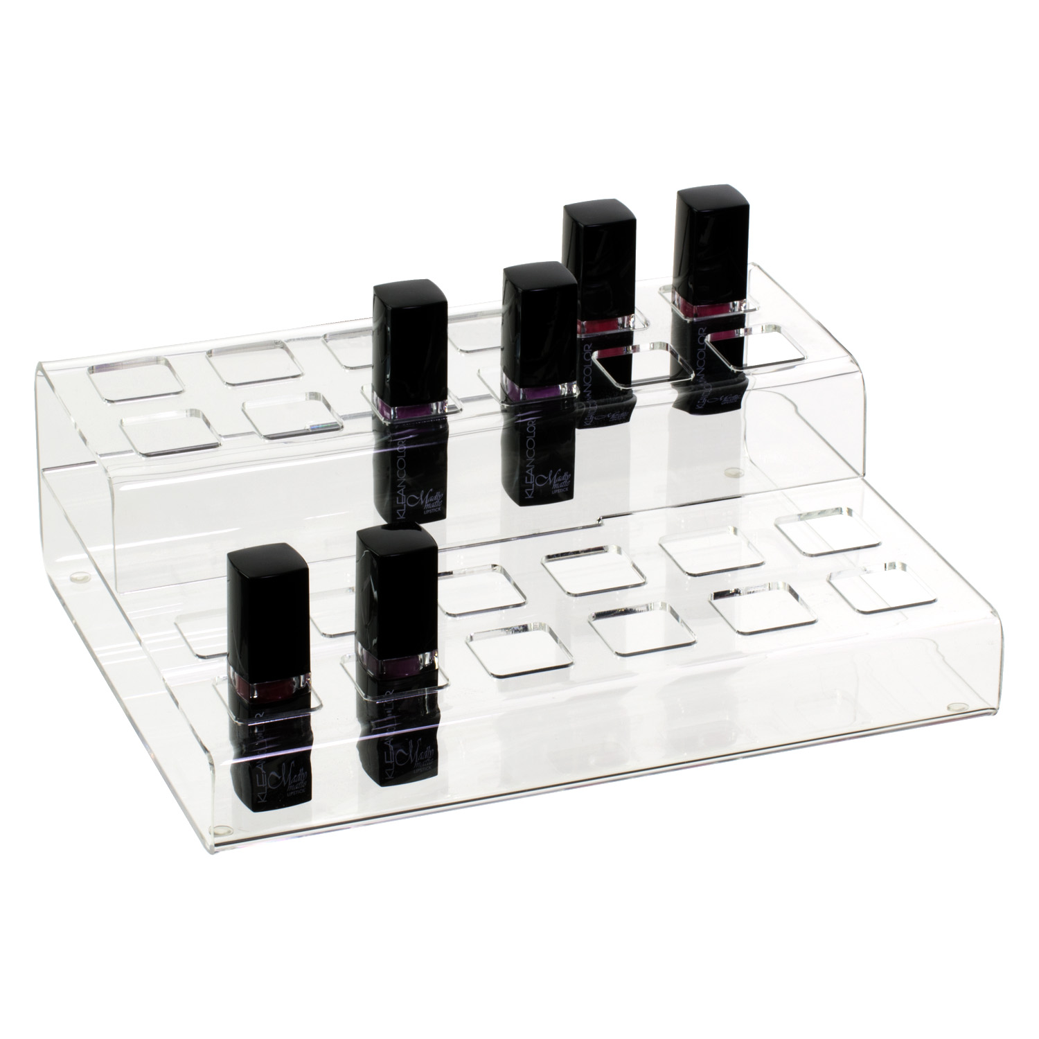 Clear Acrylic Two Tier Square Lipstick Display shopPOPdisplays