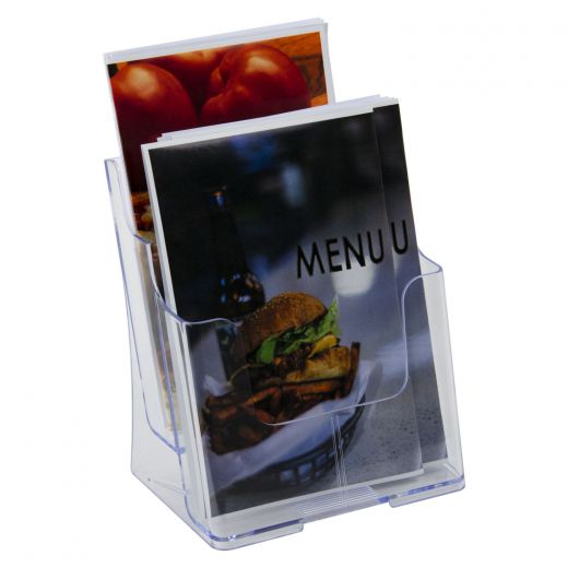 plastic counter top or wall mount double tier bifold pamphlet holder