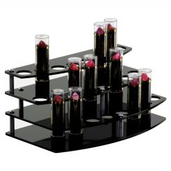 Black 3 Tier Curved Cosmetic Display Station