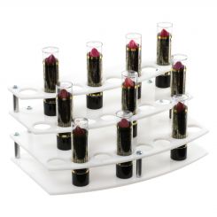 White 3 Tier Curved Cosmetic Display Station
