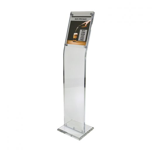 Acrylic Floor Standing 8.5 x 11 Sign Holder with Standoffs