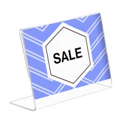 FixtureDisplays® 3PK 8 x 10 Clear Acrylic Sign Holder with Slant Back