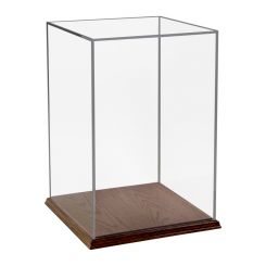 Acrylic Display Box 9"H x 6"W x 6"L with Solid Hardwood Base