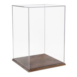 Acrylic Display Box 18"H x 12"W x 12"L with Solid Hardwood Base