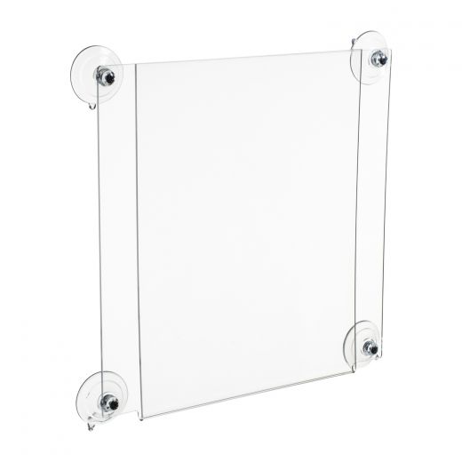 8.5 x 11 Acrylic Window Sign Holder with Suction Cups