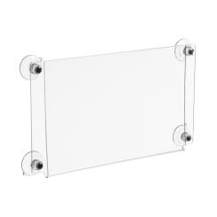 Details about   Window Sign Holder 8.5"w x 11"h Ad Frame with 4 Suction Cups Clear Acrylic 