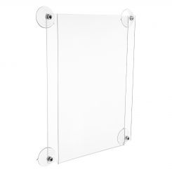 Count of 2 Clear Acrylic Window Mounting Sign Holder w/ Suction Cups 14" x 8.5" 
