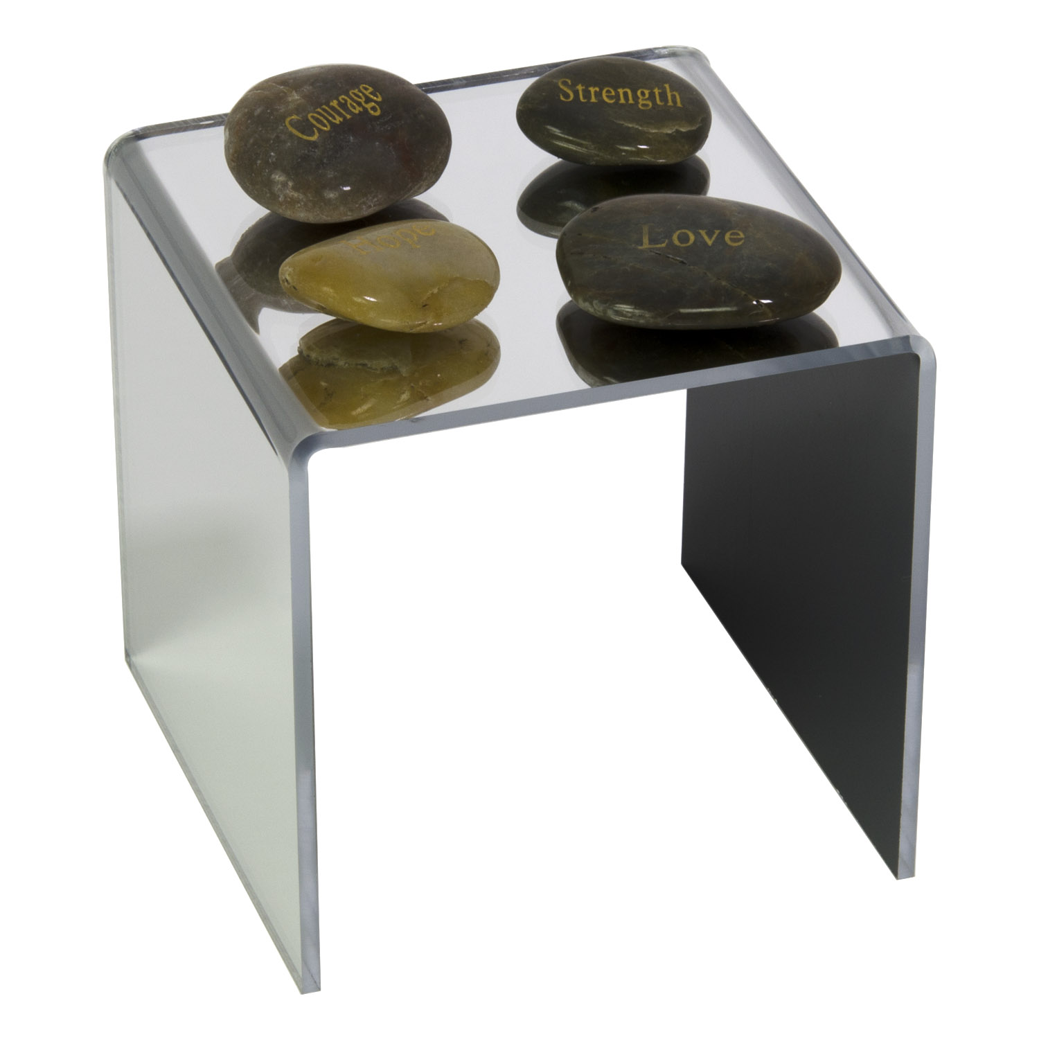 Mirrored Acrylic U Shaped Riser 6" x 6" x 6" Plastic Display