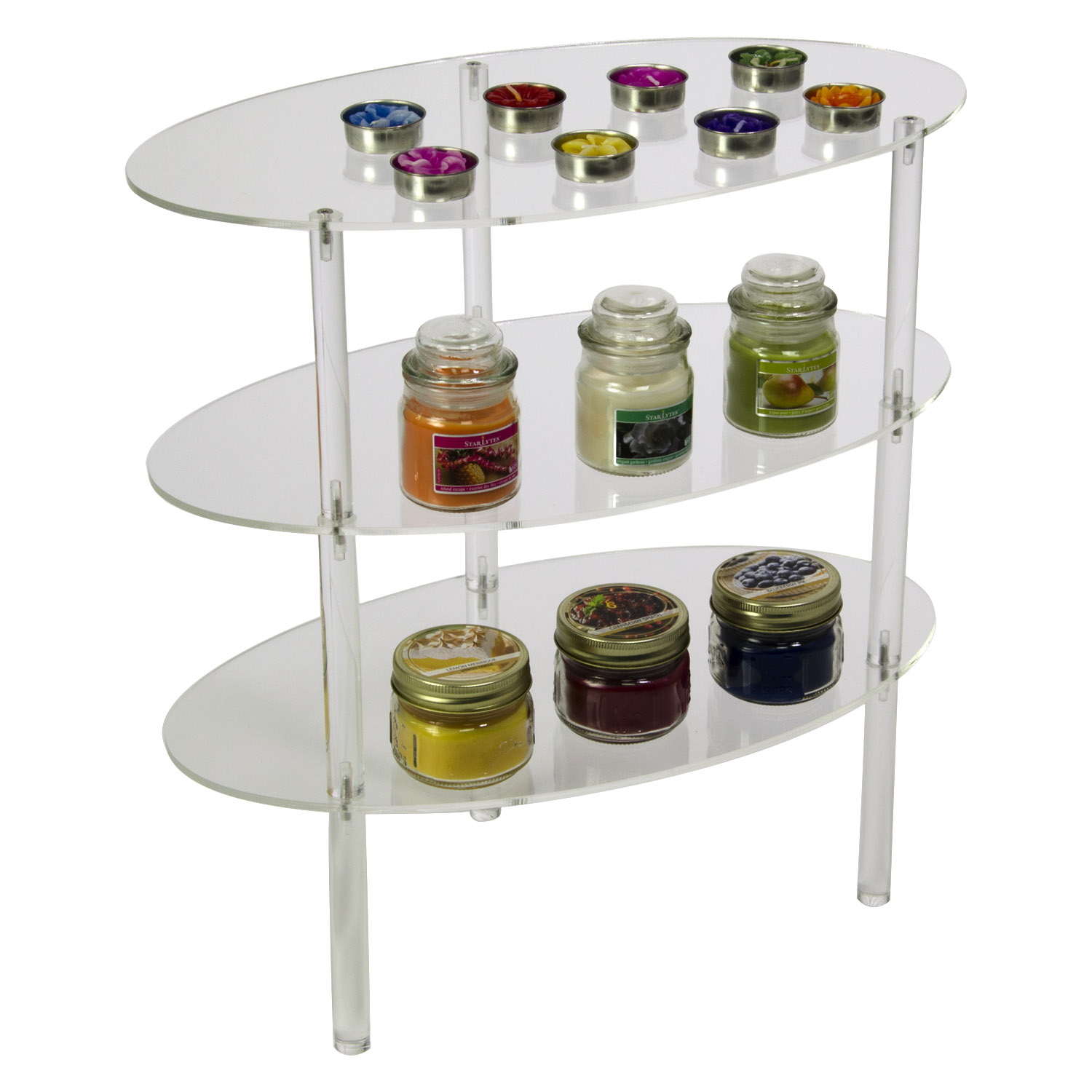 Oval Acrylic 3 Shelf Riser Buy Acrylic Displays Shop Acrylic POP