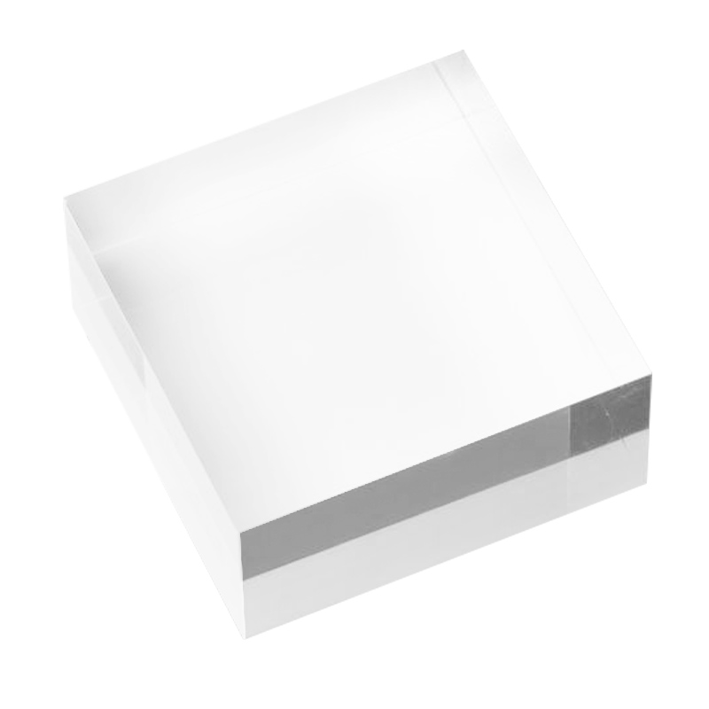 Solid Clear Acrylic Block 2" x 2" x 1.25" Thick Plastic Display