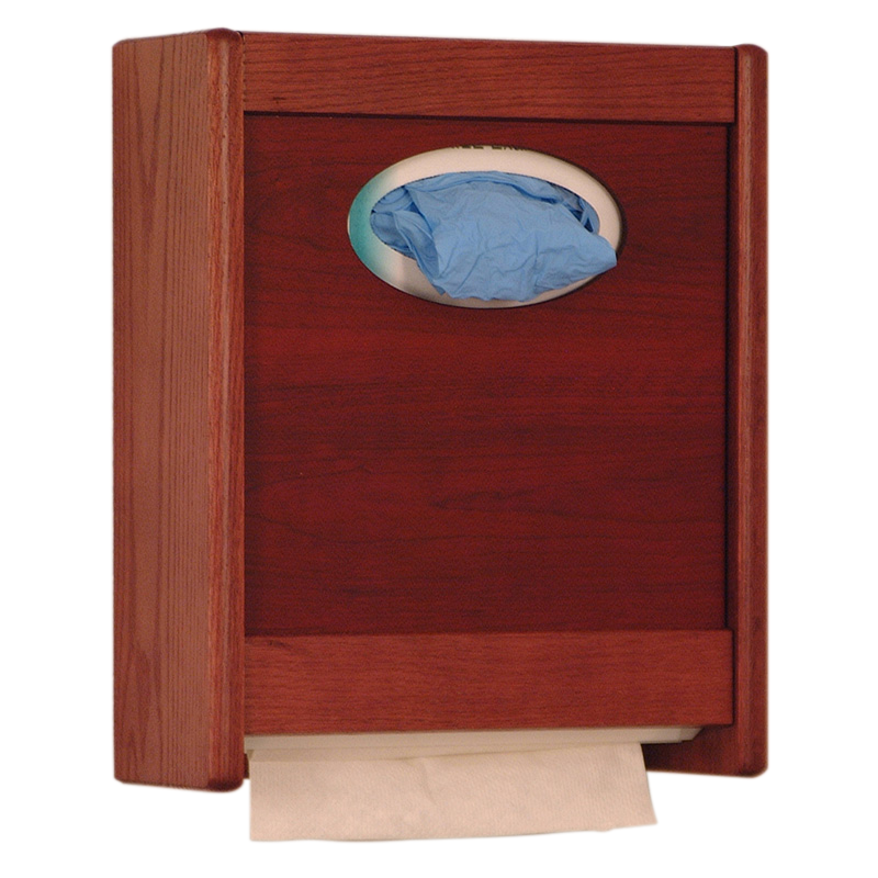 Mahogany Mounted Glove and Paper Towel Dispenser shopPOPdisplays