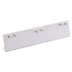 White Angled 6 Pair Earring Display