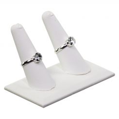 White Double Finger Ring Display