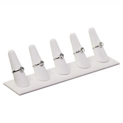 White Five Finger Ring Display